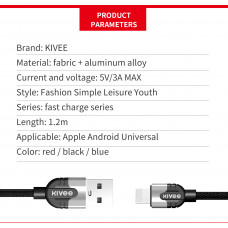 Kivee KV-CB104 (MicroUSB, Lightning, Type-C) Data cable