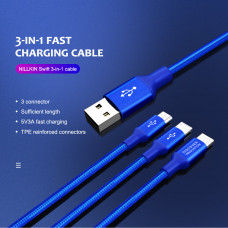 NILLKIN Swift 3-in-1 (MicroUSB + Type-C + Lightning port) Data cable