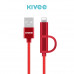  
Kivee cable color: Red
Output type Kivee: MicroUSB + Lightning
Line length Kivee: 1.2m
